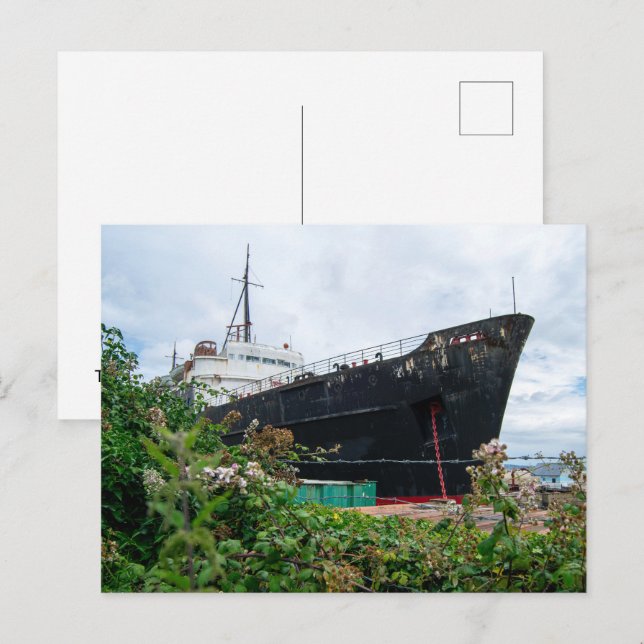Postal El barco abandonado TSS Duke of Lancaster (Anverso / Reverso)