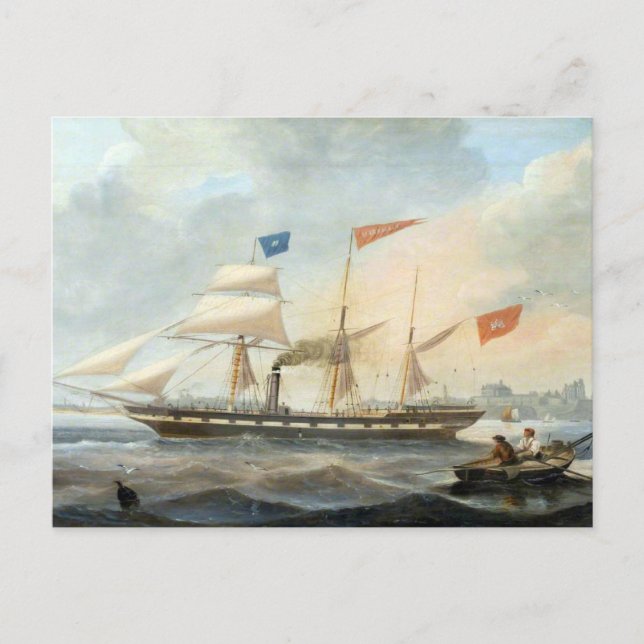 Postal El barco alpino Marshall 1847 (Anverso)