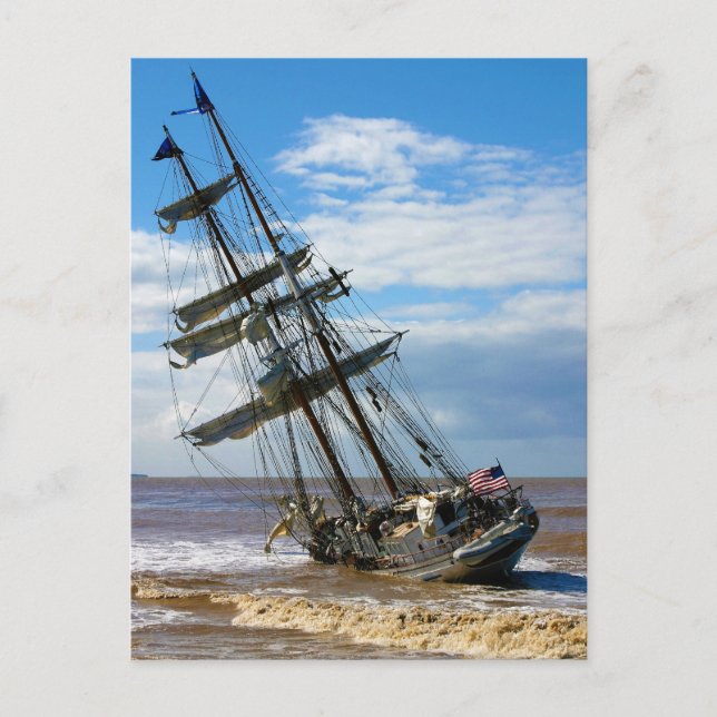 Postal El Barco Alto Irving Johnson (Anverso)