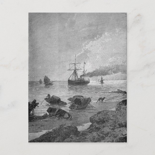 Postal El barco de vapor Vladivostok en el río Yangtze (Anverso)