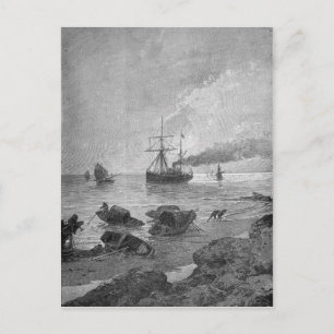 Postal El barco de vapor Vladivostok en el río Yangtze