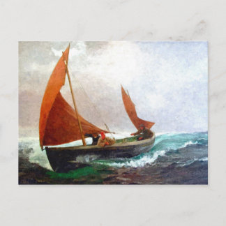 Postal El barco llega a la playa