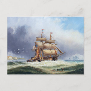 Postal El barco piloto de la Isla de Wright 1887