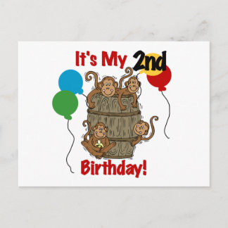 Postal El barril de monos 2ª camisetas de cumpleaños y re