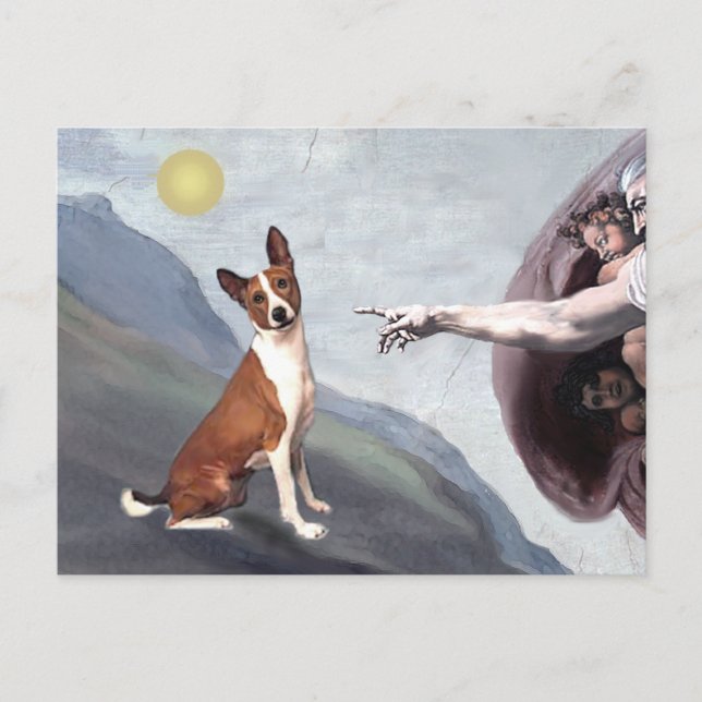 Postal El Basenji de Dios (Anverso)