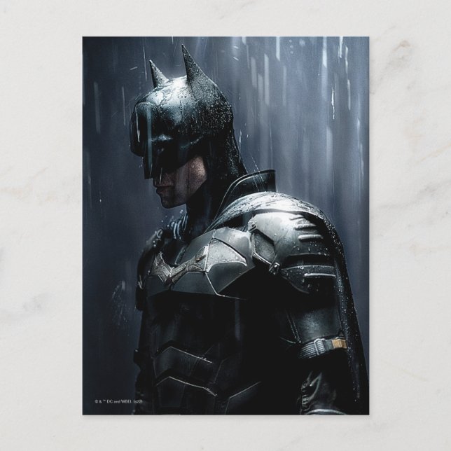 Postal El Batman en la lluvia (Anverso)