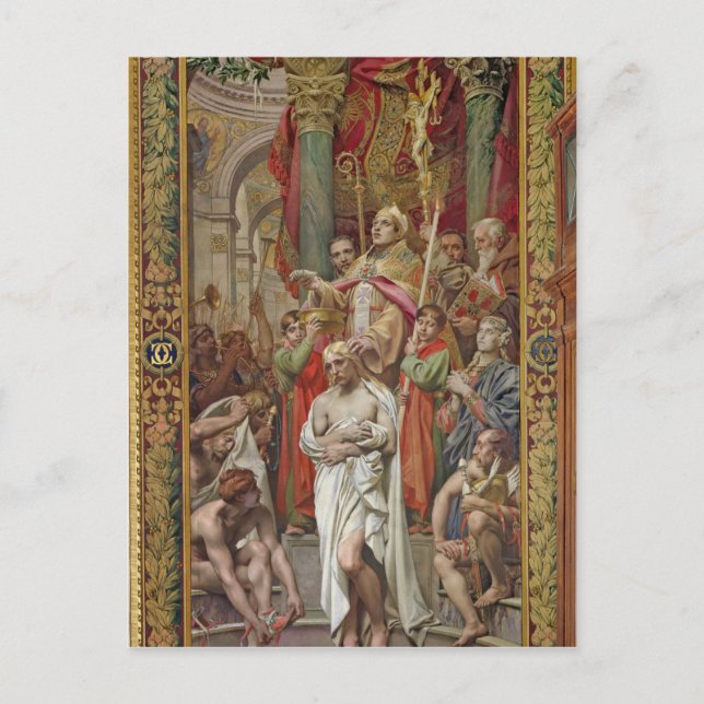 Postal El bautismo de Clovis I (Anverso)