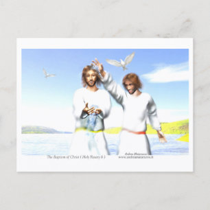 Postal El bautismo de Cristo