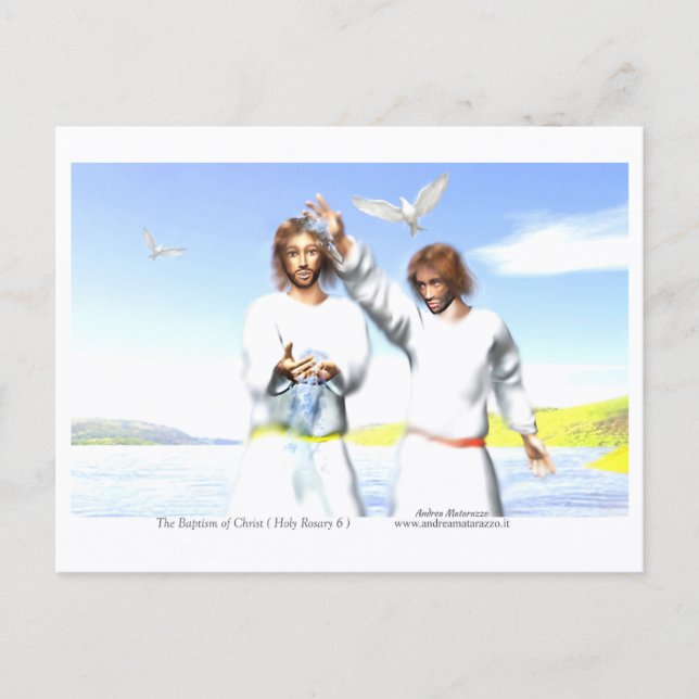 Postal El bautismo de Cristo (Anverso)