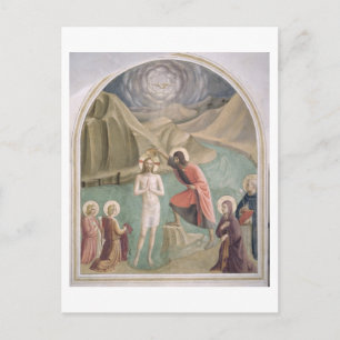 Postal El bautismo de Cristo, c.1438-45 (fresco)
