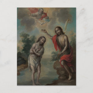 Postal El bautismo de Cristo de Nicolas Enriquez