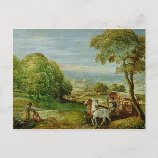 Postal El bautismo de los eunucos etíopes (Anverso)