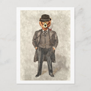 Postal El BEARister un oso gracioso en un traje