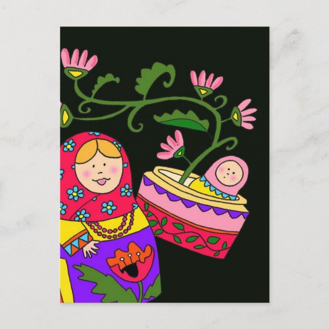 Postal El bebé de Matroshka (Anverso)