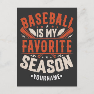 Postal El béisbol es mi temporada favorita