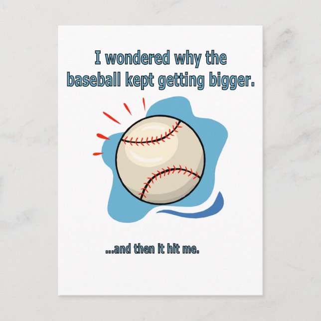 Postal el béisbol me golpeó (Anverso)