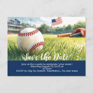Postal El béisbol salva la fecha con la bandera de Améric