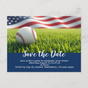 Postal El béisbol salva la fecha con la bandera de Améric