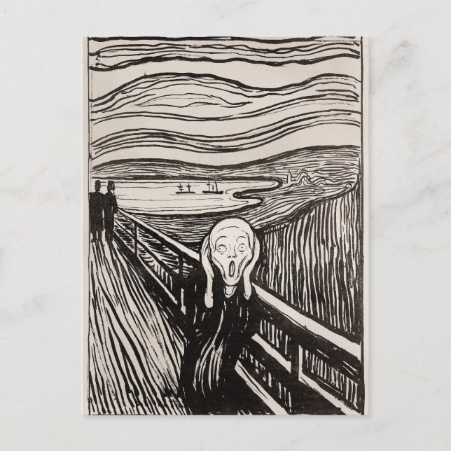 Postal El Bella Artes Edvard Munch Woodcut (1895) (Anverso)