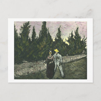 Postal El Bella Artes Van Gogh de los amantes