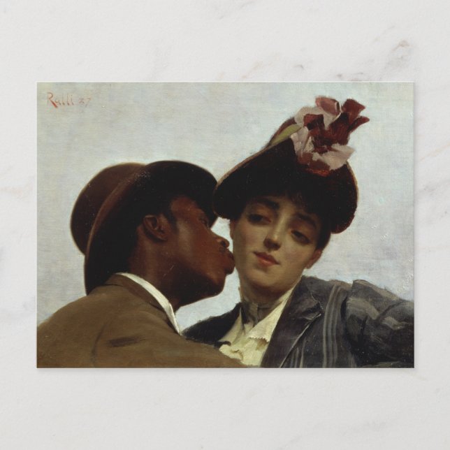 Postal El beso, 1887 (Anverso)