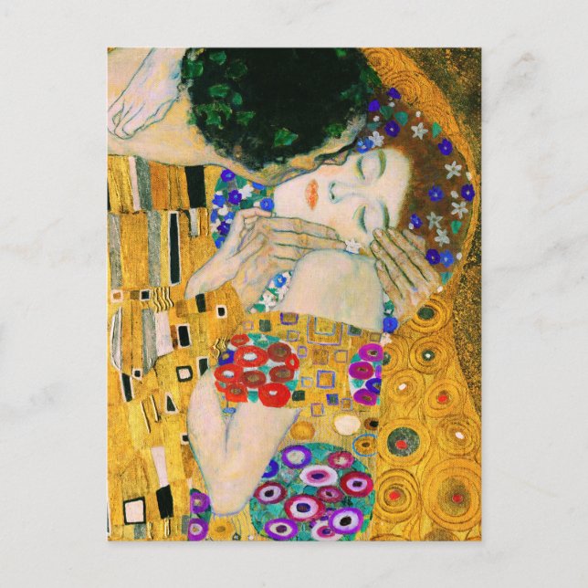Postal El beso de Gustav Klimt (Anverso)