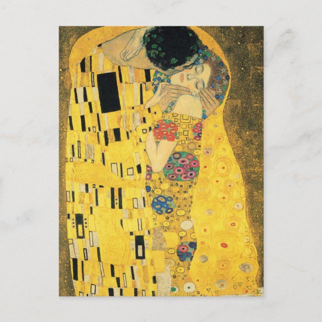 Postal El beso de Gustav Klimt (Anverso)