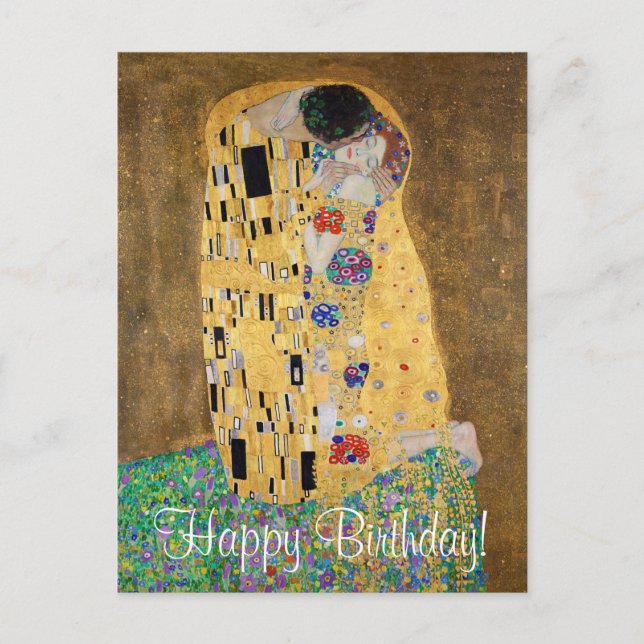 Postal El beso de Gustav Klimt (Anverso)