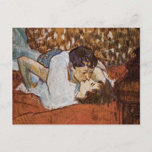 Postal El beso - de Henri de Toulouse-Lautrec (Anverso)