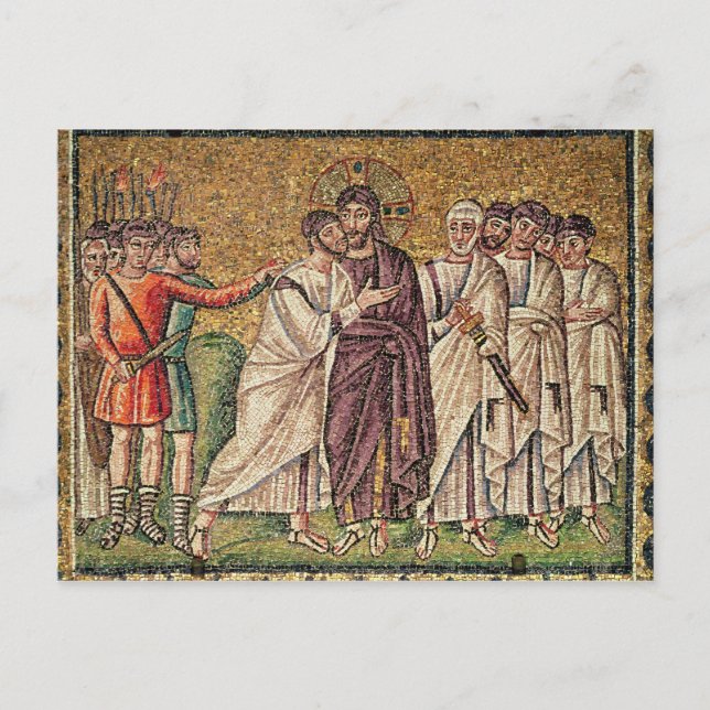 Postal El beso de Judas, escenas de la vida de Cristo (Anverso)