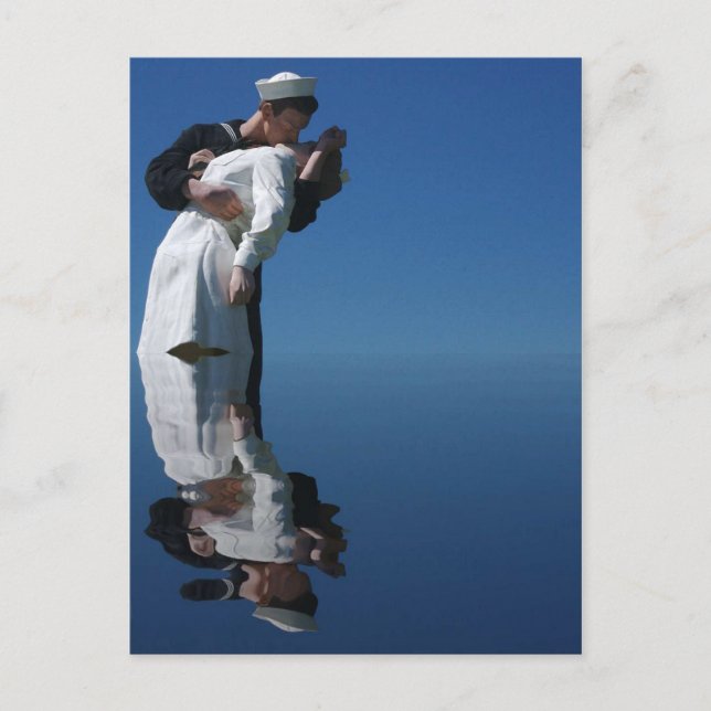 Postal El beso de la Segunda Guerra Mundial (Anverso)