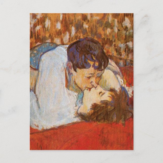 Postal El beso de Toulouse-Lautrec (Anverso)