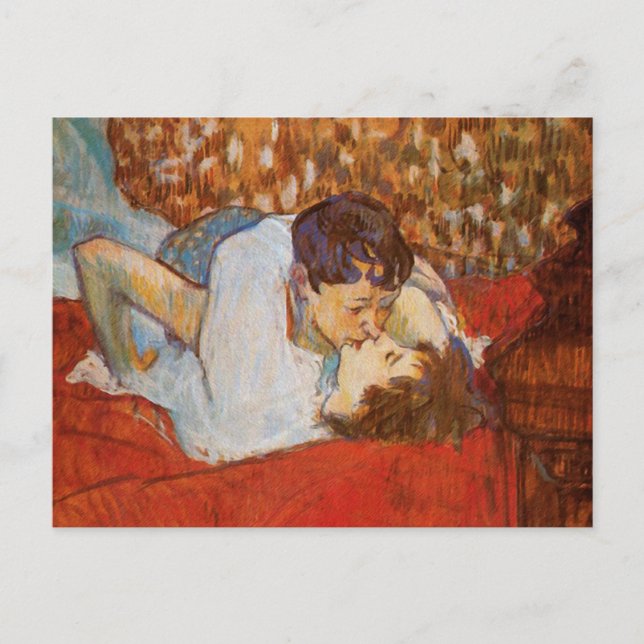 Postal El beso de Toulouse-Lautrec (Anverso)