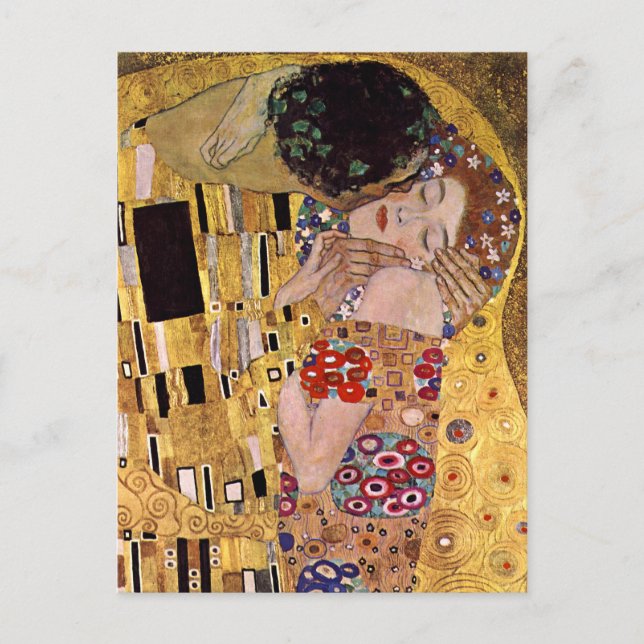 Postal El beso, Gustav Klimt (Anverso)
