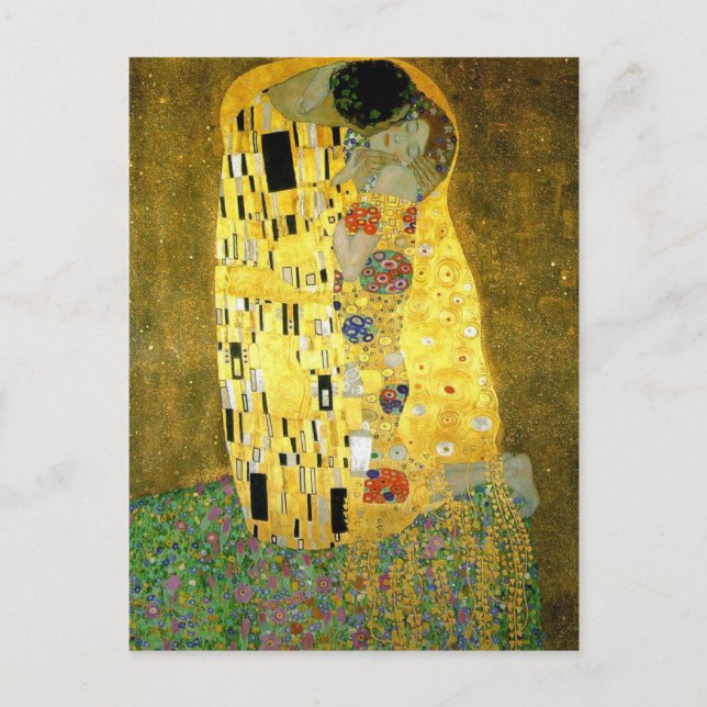 Postal El beso ~ Gustav Klimt (Anverso)