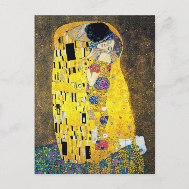 Postal El beso, Gustav Klimt (Anverso)