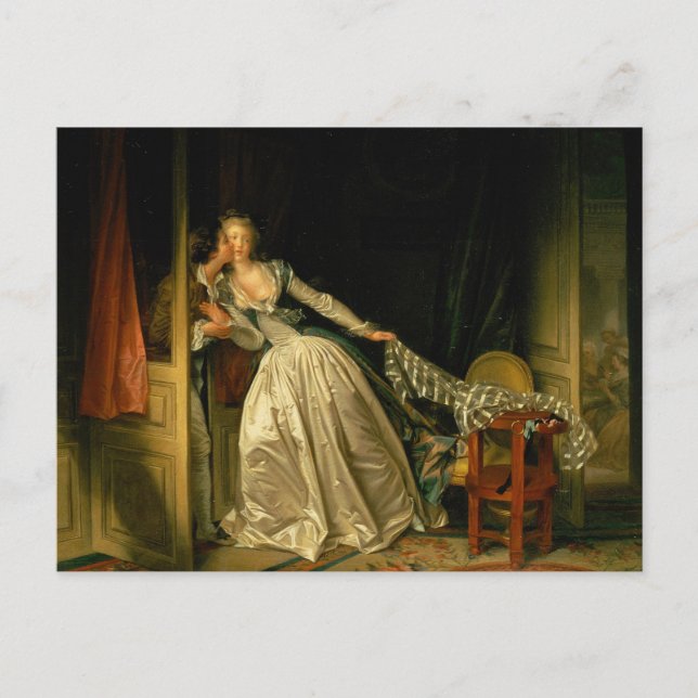 Postal El beso robado Fragonard (Anverso)