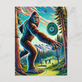 Postal El Bigfoot del Disk Golf en los bosques