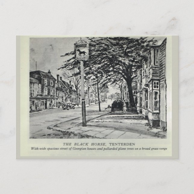 Postal El Black Horse Inn, Tenterden (Anverso)