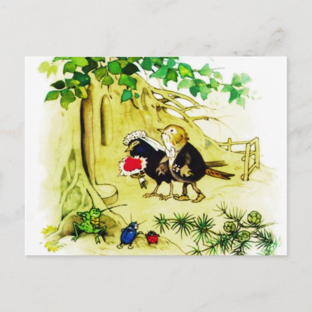 Postal El Boda de las aves (Anverso)
