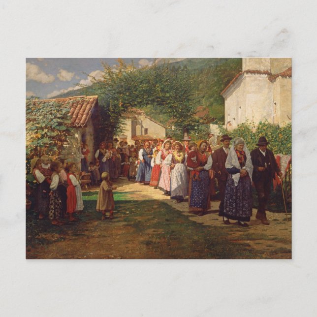 Postal El Boda dorado (aceite sobre lienzo) (Anverso)