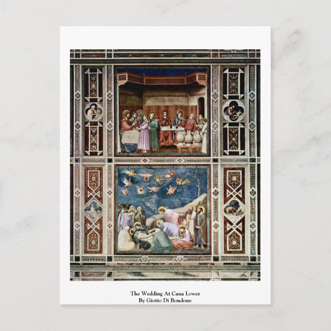 Postal El Boda En Cana Lower De Giotto Di Bondone (Anverso)