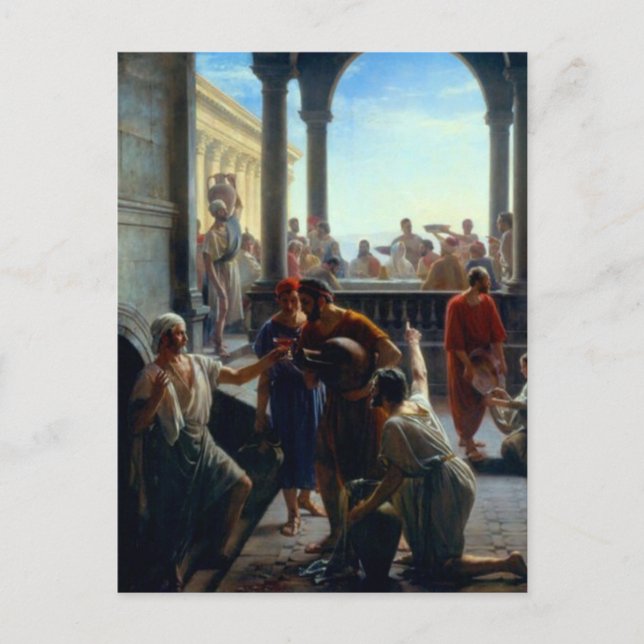 Postal El Boda en Cana por Carl Bloch Postcard (Anverso)