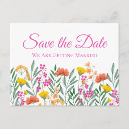 Postal El Boda Floral Boho Wildflower Floral Salva La Fec