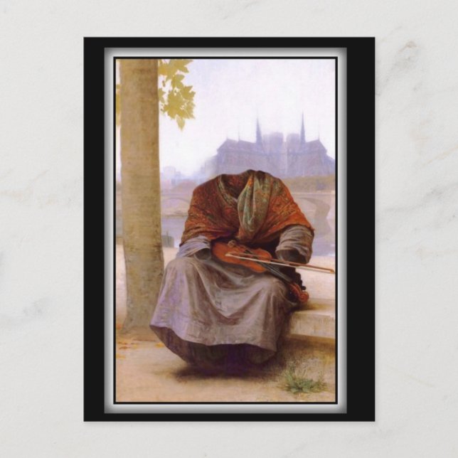 Postal El bohemio invisible de Bouguereau (Anverso)