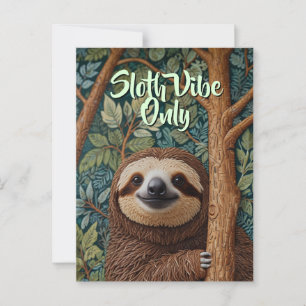 Postal El bonito retro boho Sloth Hang en las vibraciones