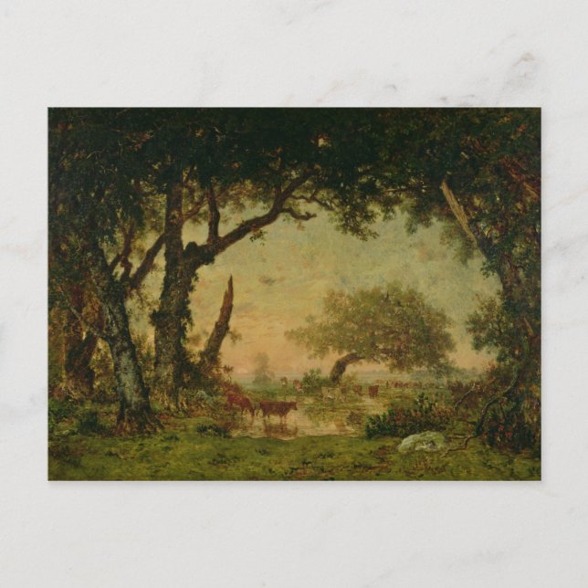 Postal El borde del bosque en Fontainebleau (Anverso)