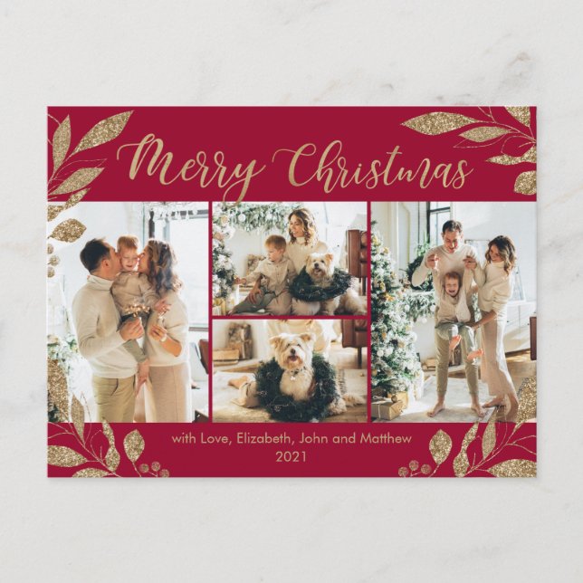 Postal El Bordo Oro moderno deja a Navidades Collages de  (Anverso)