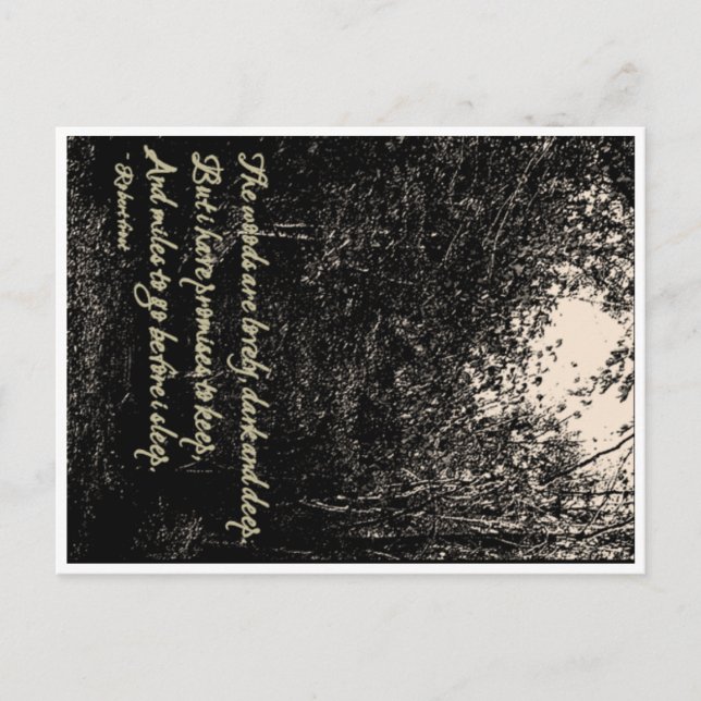 Postal El bosque es encantador, oscuro y profundo... (Anverso)