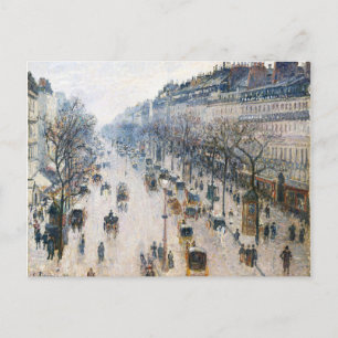 Postal El Boulevard Montmartre en una mañana de invierno